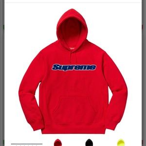 Supreme red hoodie ss19 w/shower cap